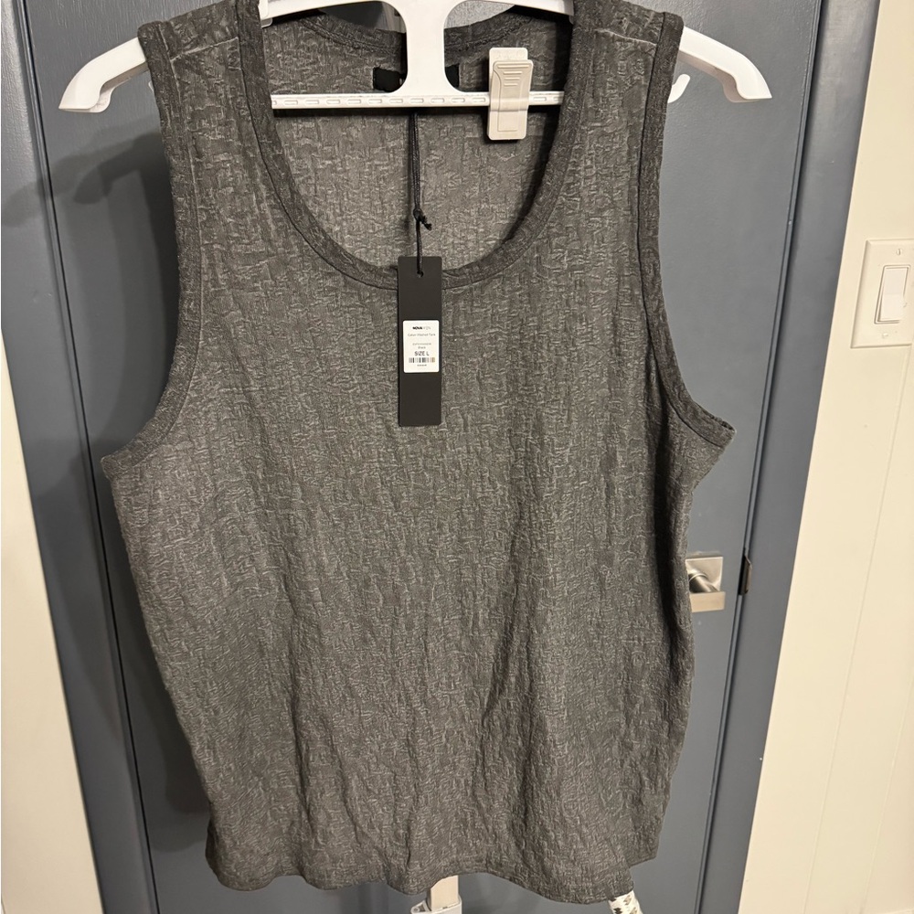 Men’s Fashion Nova Textured Gray Sleeveless Top NWT size L